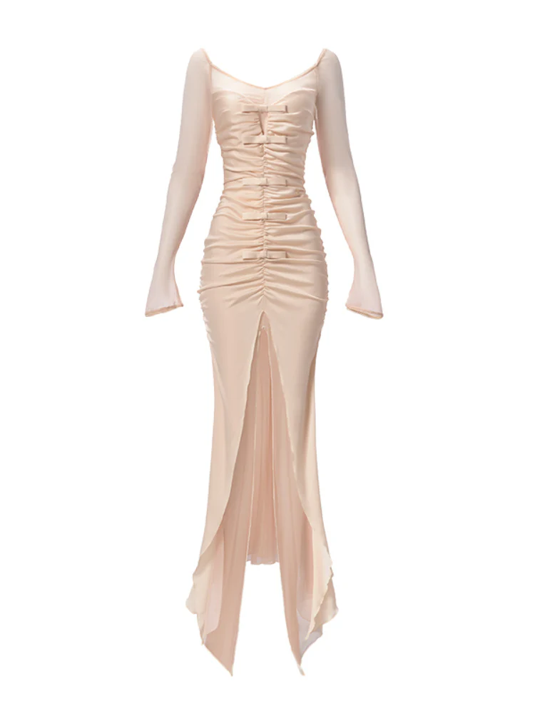 Bowknot Halter Fake Two-piece Dress