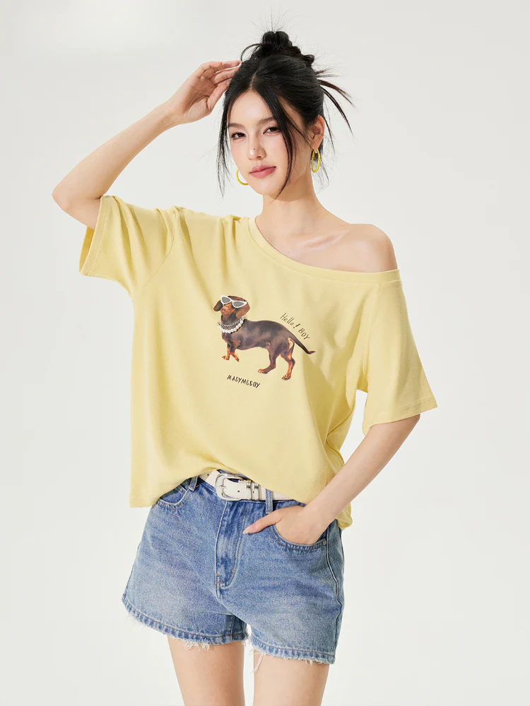 Dachshund Puppy Regular & Slant Shoulder T - shirt