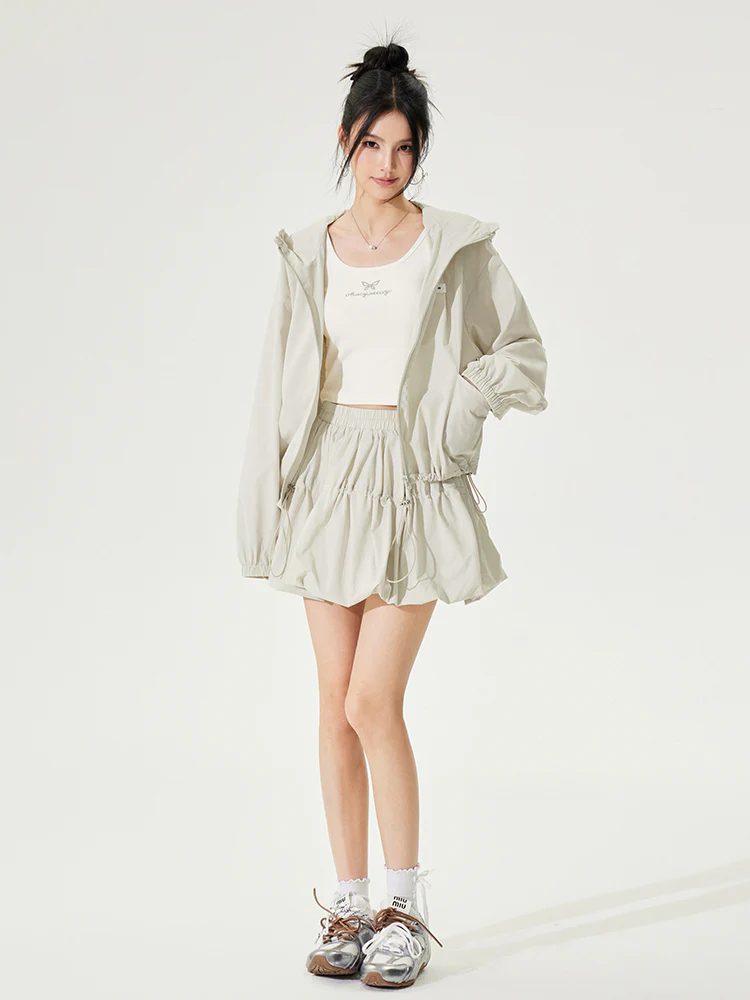 Hooded Lace - Lined Sunscreen Top Set