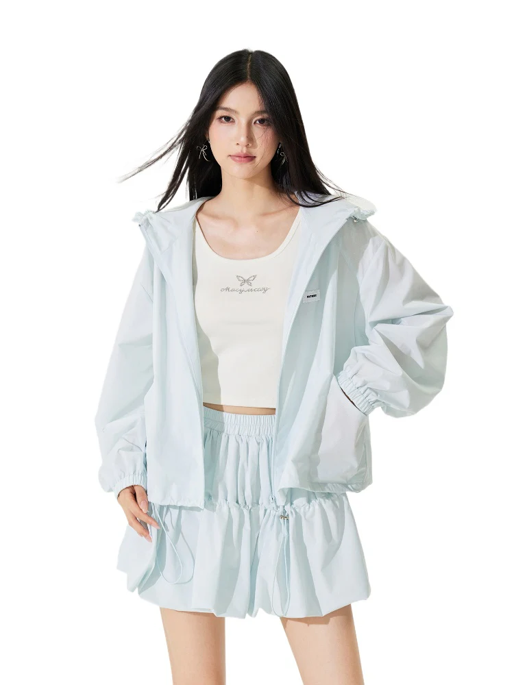 Hooded Lace - Lined Sunscreen Top Set