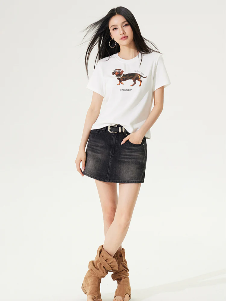 Dachshund Puppy Regular & Slant Shoulder T - shirt