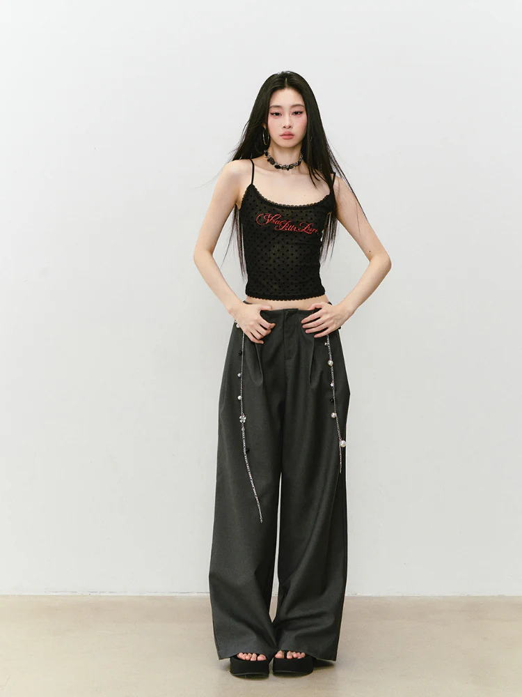 Waist-relaxed Wide-leg Suit Pants