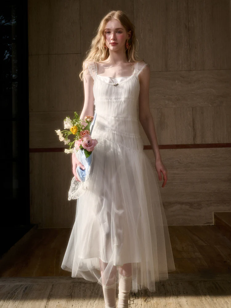 100% Soft Fluffy Tulle Long Dress