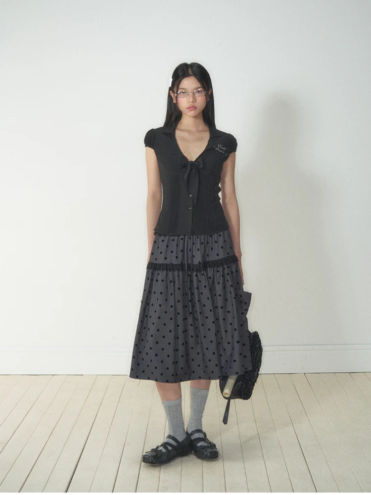 Bow - Accentuated Waist - Slimming Shirt Top