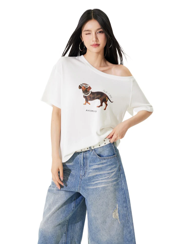 Dachshund Puppy Regular & Slant Shoulder T - shirt