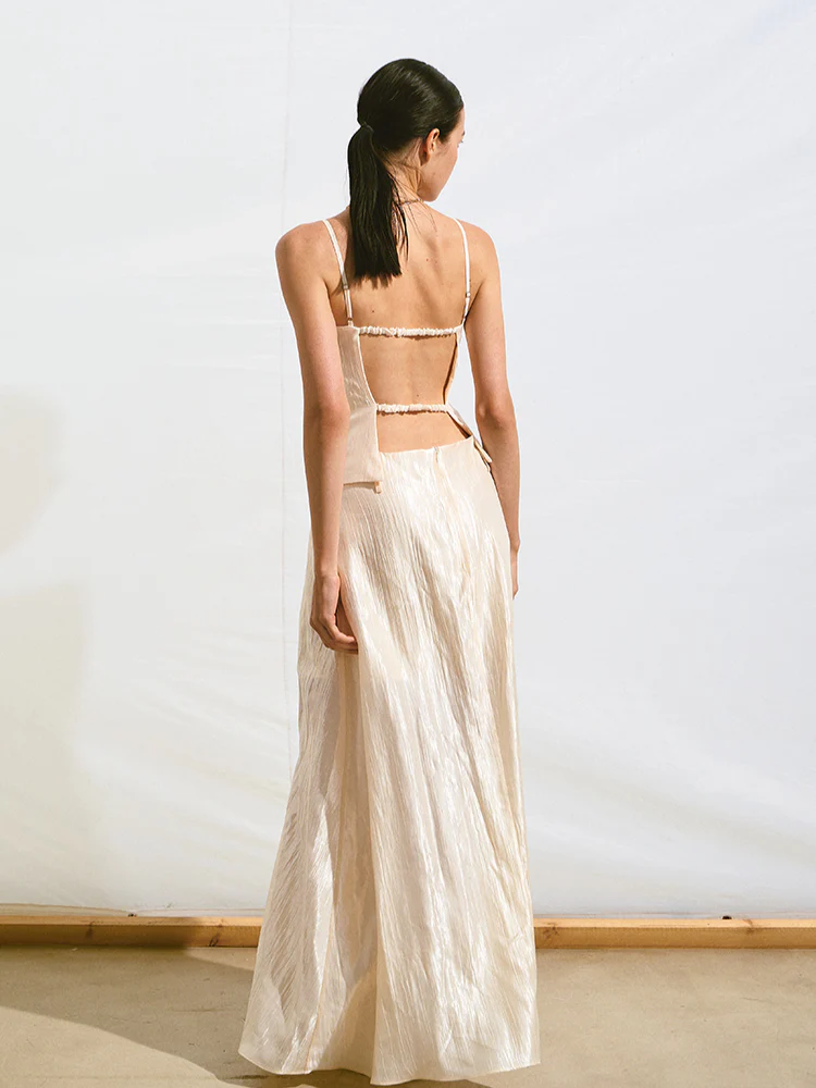 Fake Two-Piece Hollow Backless Slim Fit Cami Dress