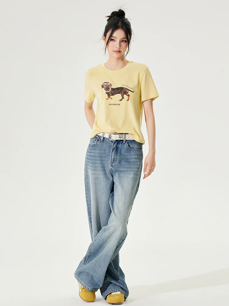 Dachshund Puppy Regular & Slant Shoulder T - shirt