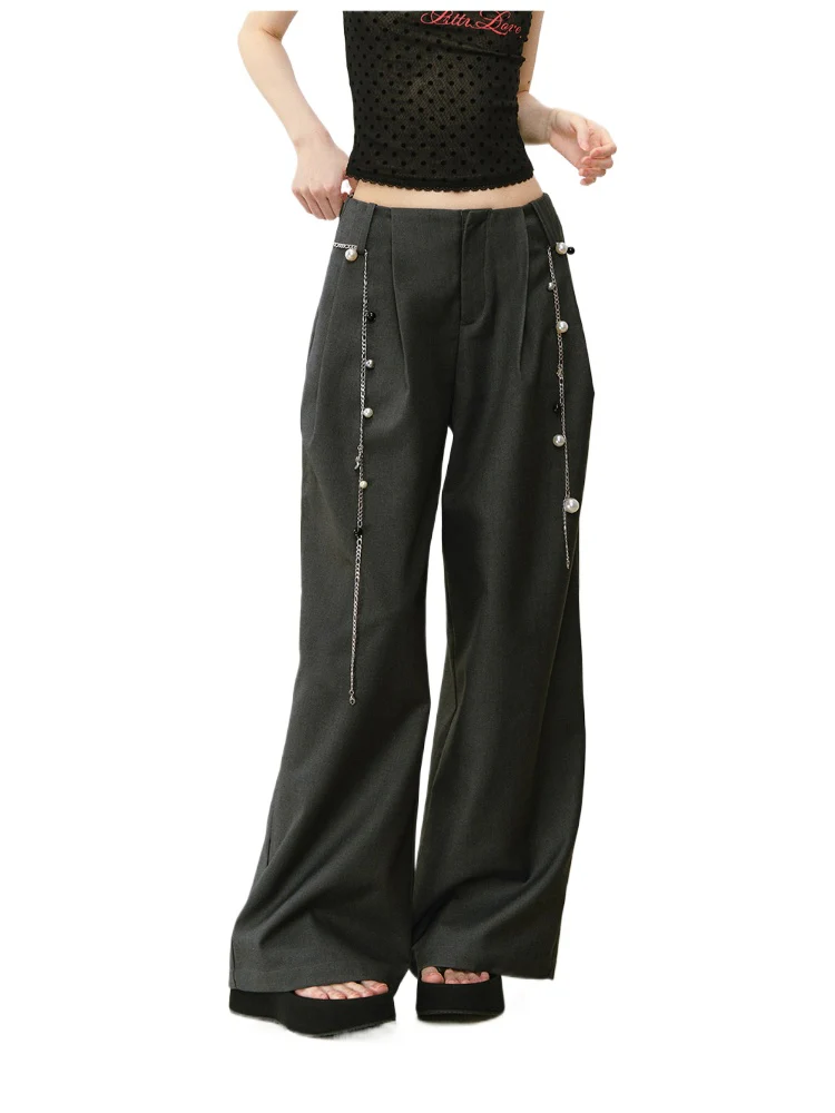 Waist-relaxed Wide-leg Suit Pants