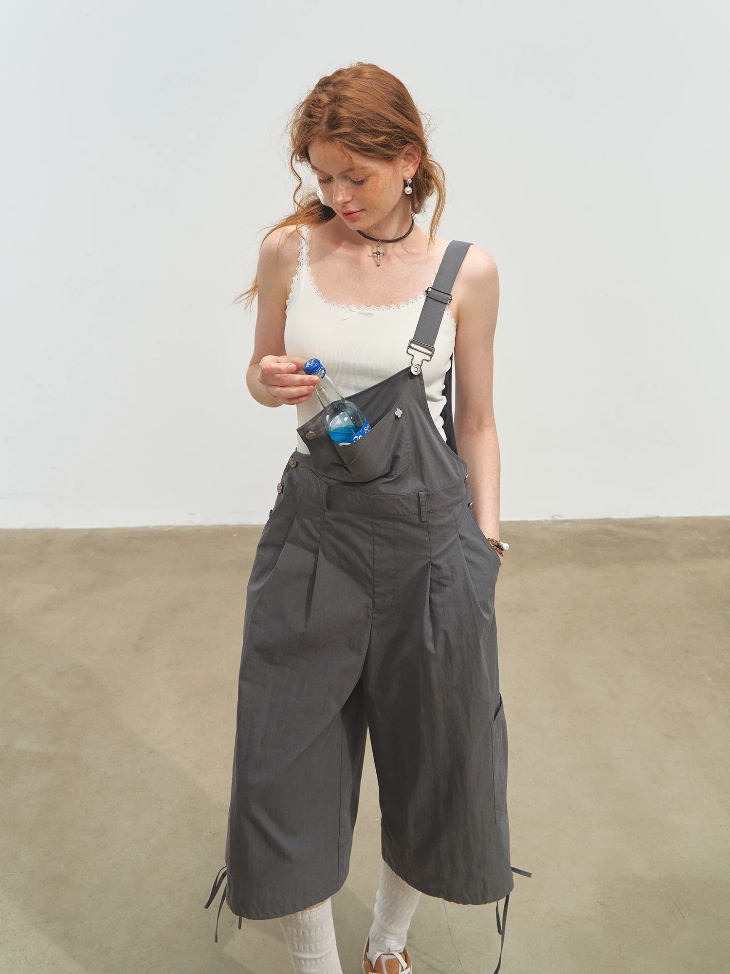 Loose Layering Wide-leg Straight Pants