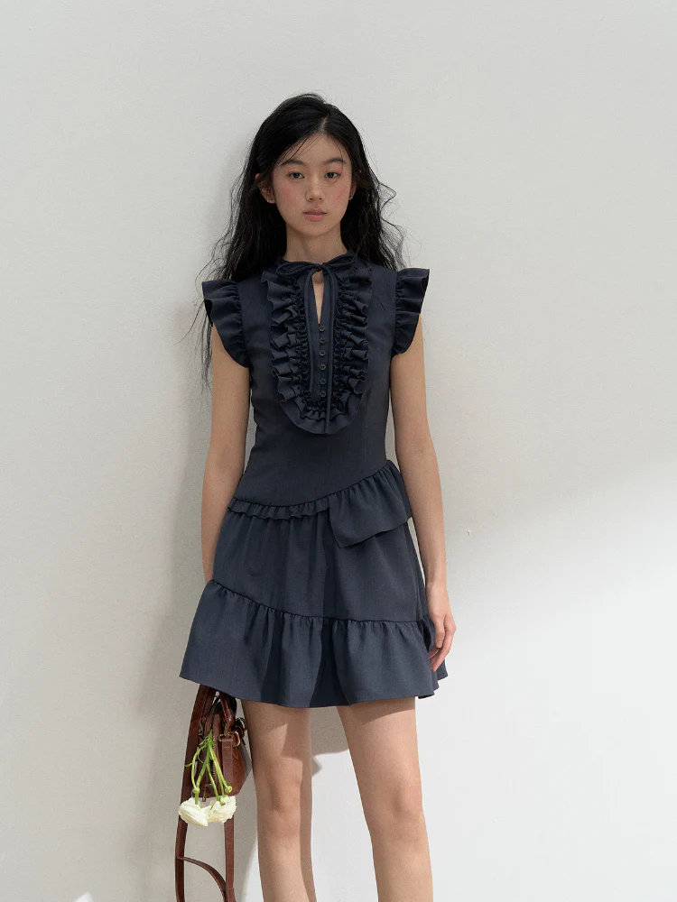 Cap Sleeve Irregular Dress