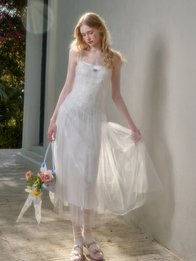 100% Soft Fluffy Tulle Long Dress