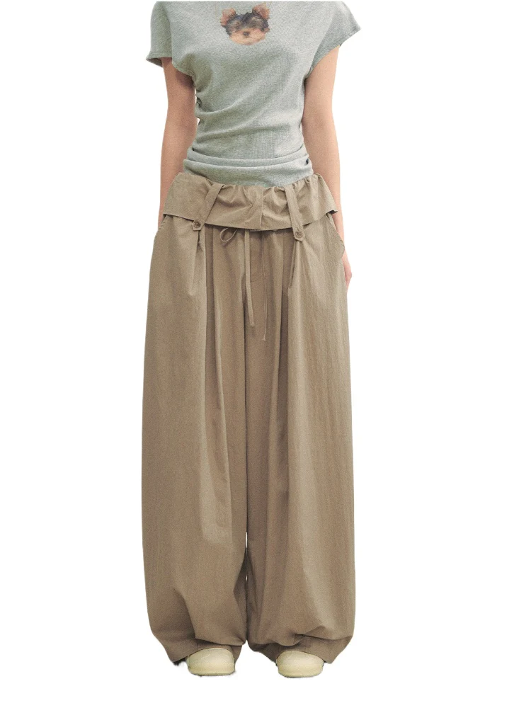 Ruffled Waist Casual Pants