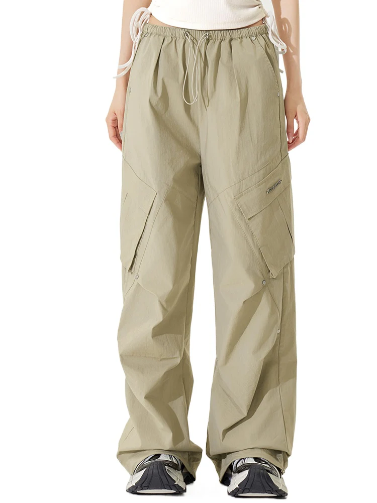 Pleated Low-rise Cargo Pants