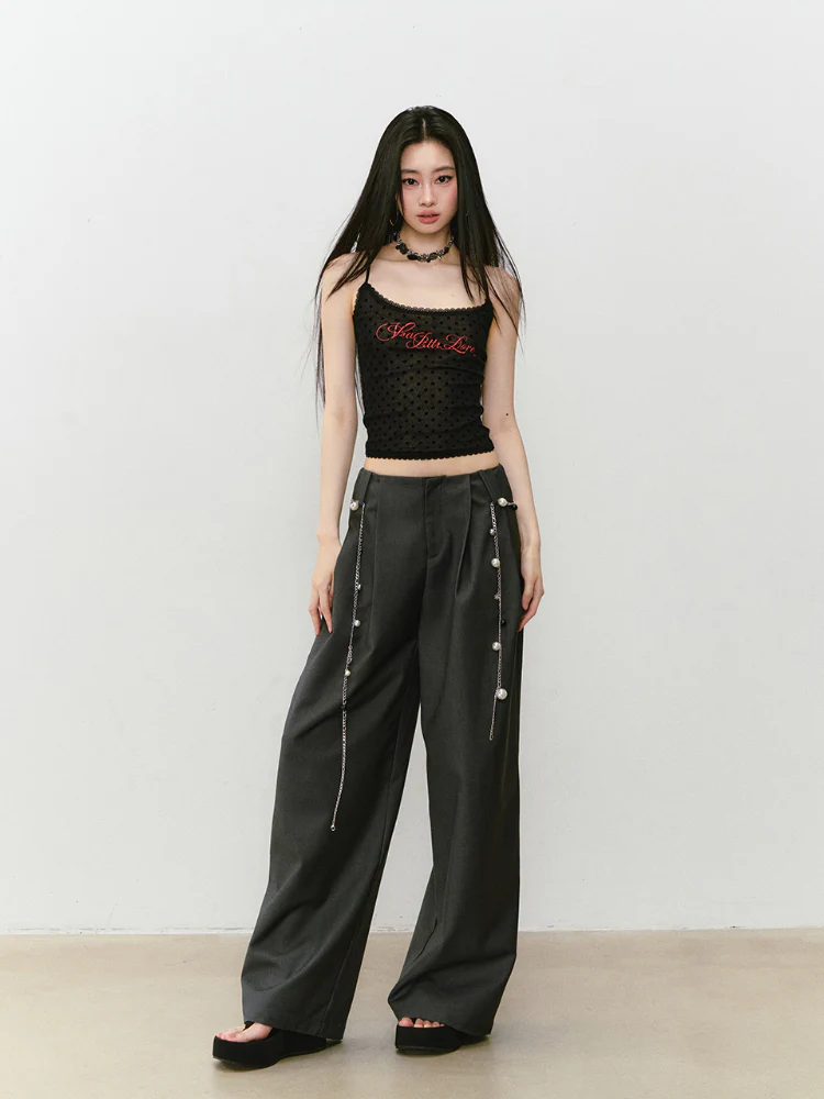 Waist-relaxed Wide-leg Suit Pants