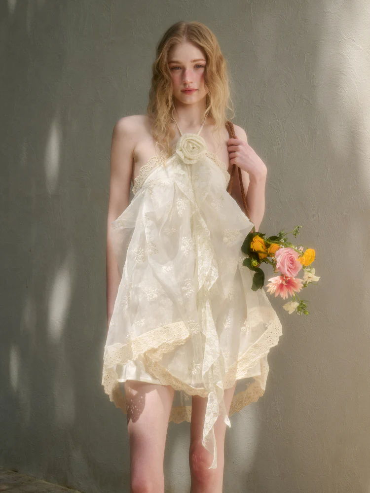 Cloud Fluffy Embroidered Lace Dress