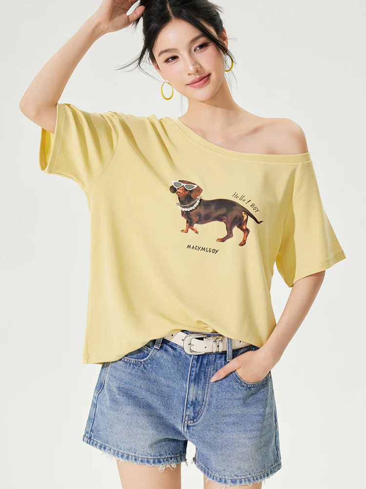Dachshund Puppy Regular & Slant Shoulder T - shirt