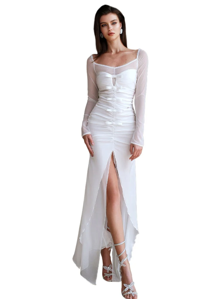 Bowknot Halter Fake Two-piece Dress