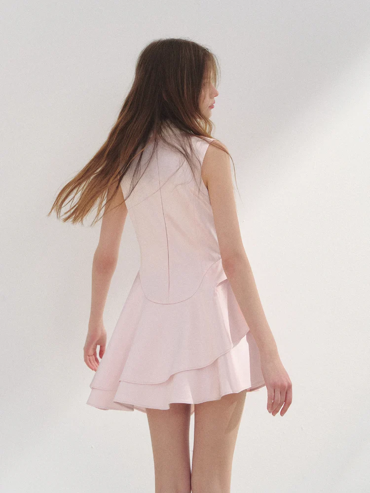 Sleeveless Round Neck Princess Bubble Dress