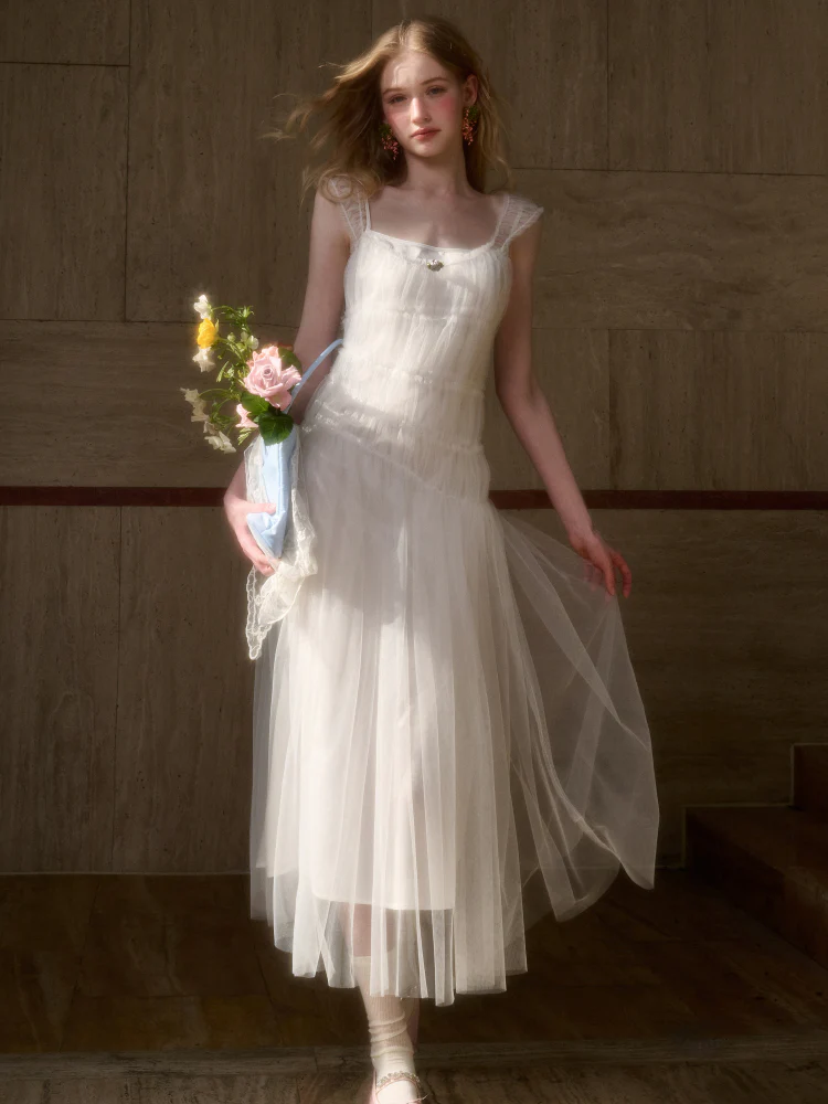 100% Soft Fluffy Tulle Long Dress