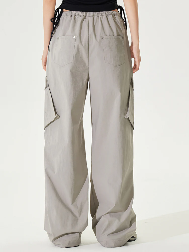 Pleated Low-rise Cargo Pants