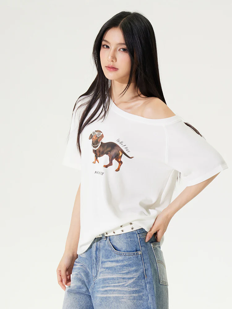 Dachshund Puppy Regular & Slant Shoulder T - shirt