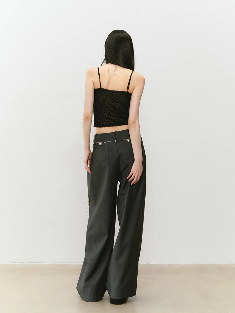 Waist-relaxed Wide-leg Suit Pants