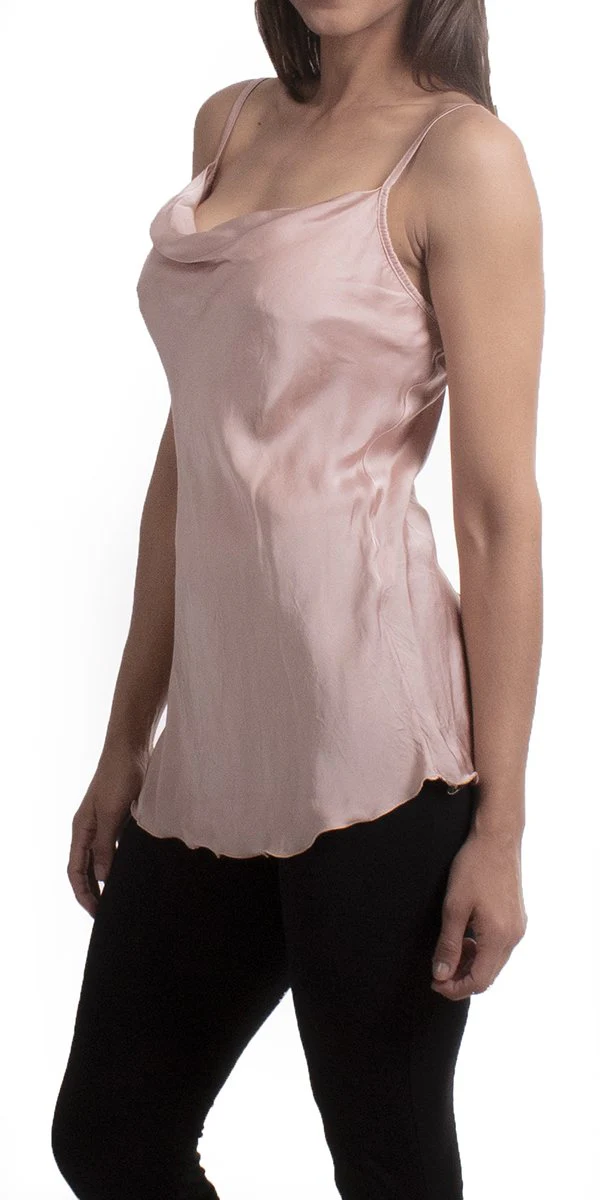 Cow Neck Satin Spaghetti Strap Cami