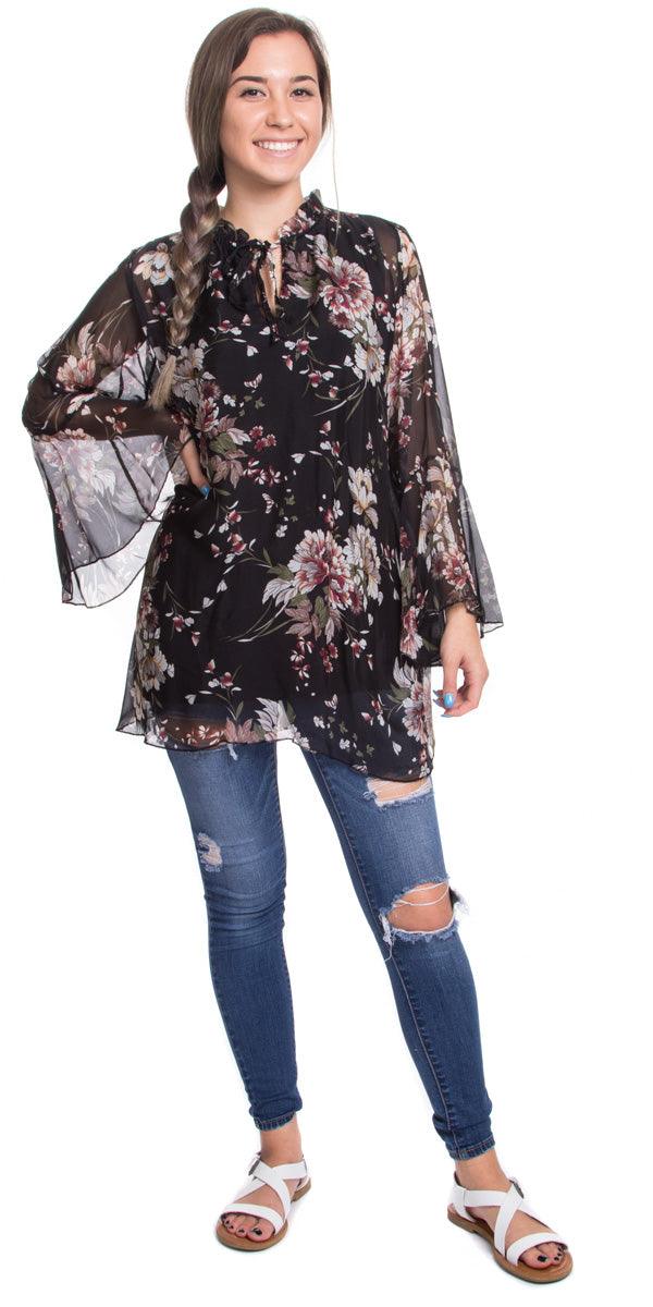 Floral Print Silk Blouse
