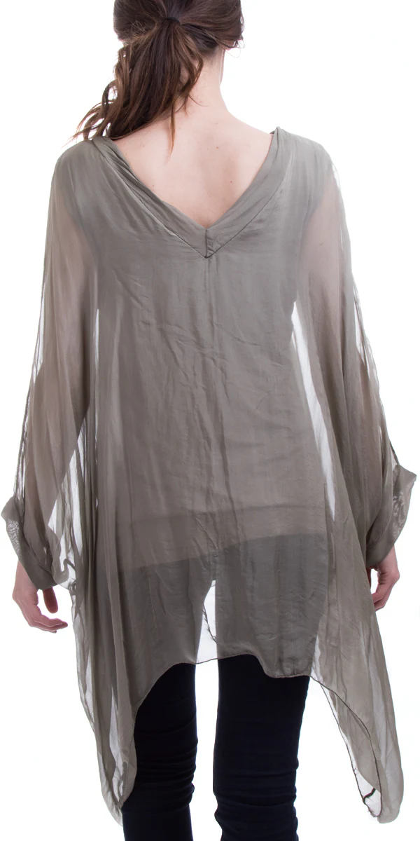 V-Neck Silk Kaftan Top