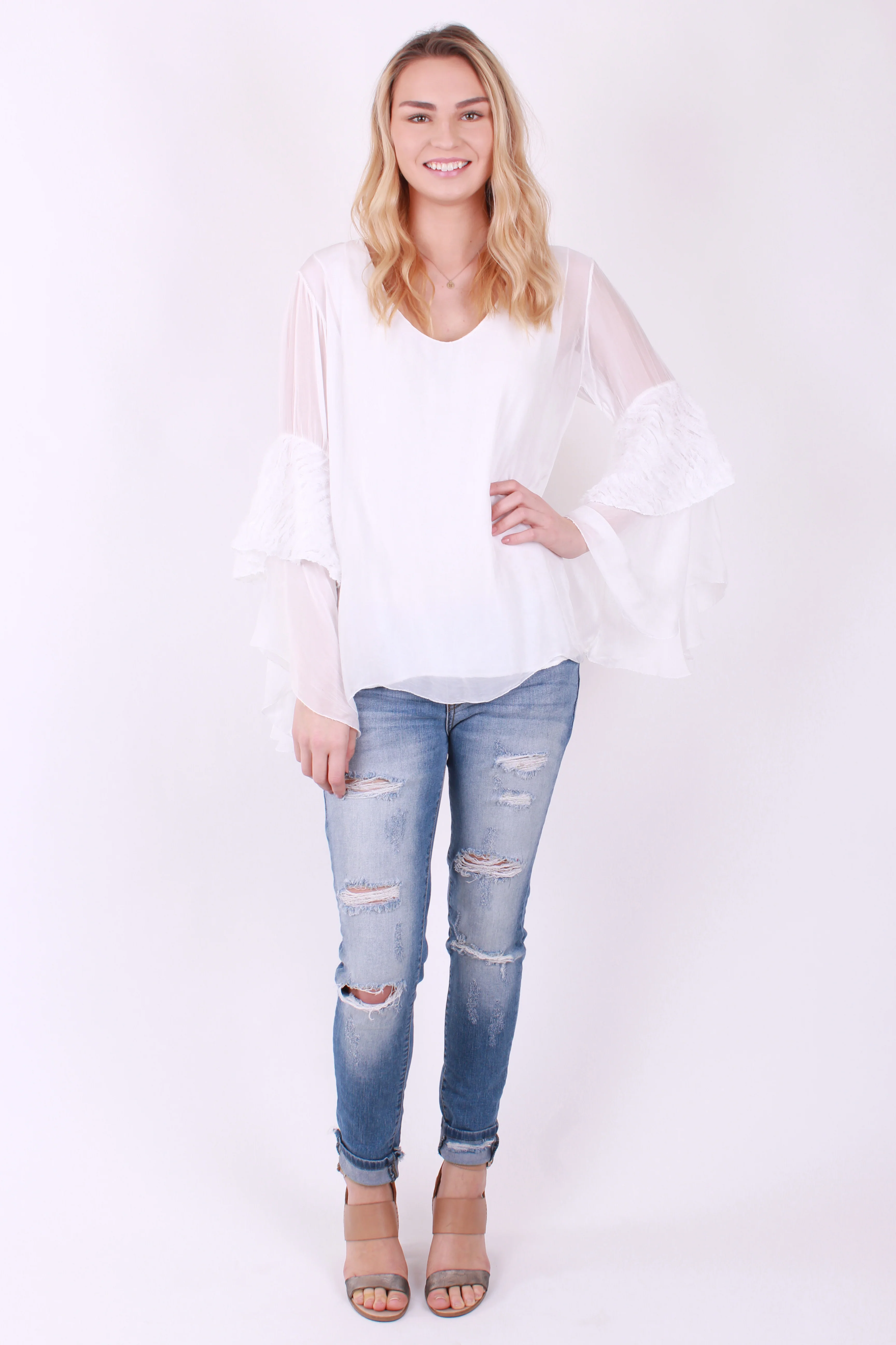 Tiered Sleeve Blouse