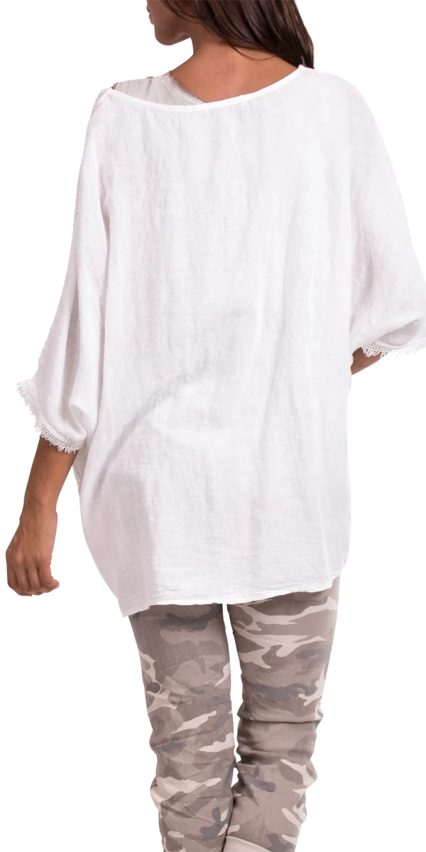 Fish Net Front Linen Kaftan