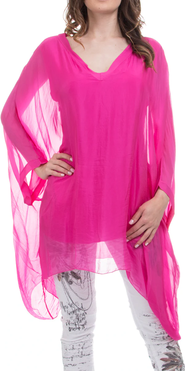 V-Neck Silk Kaftan Top