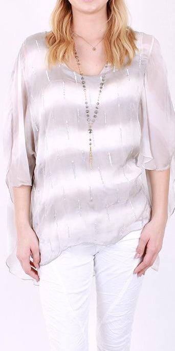 Open Sleeve Sequin Blouse