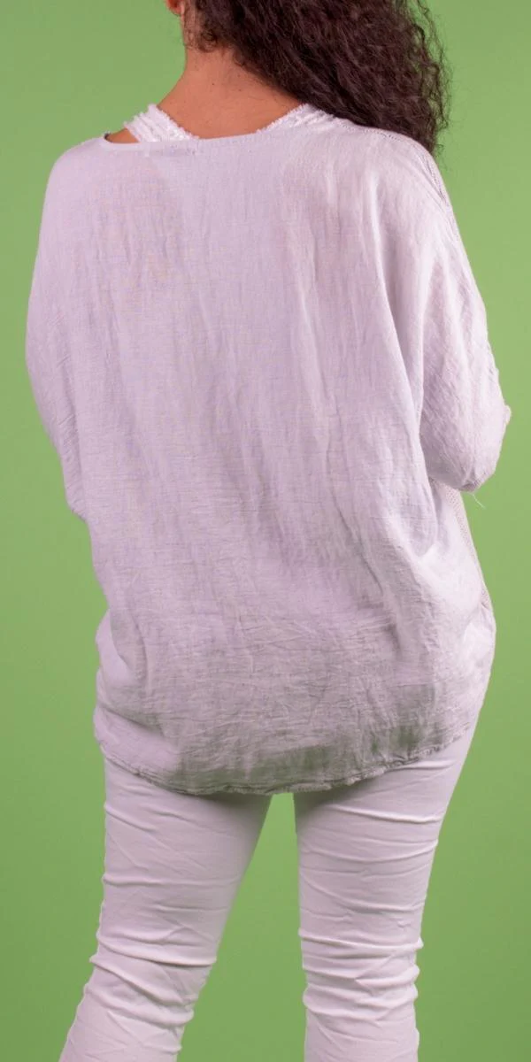 Fish Net Front Linen Kaftan