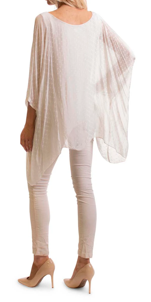 Kaftan With Small Dots Print