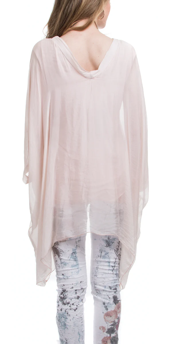 V-Neck Silk Kaftan Top