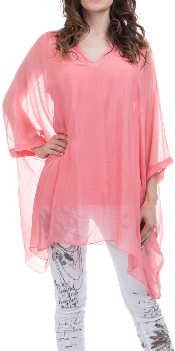 V-Neck Silk Kaftan Top