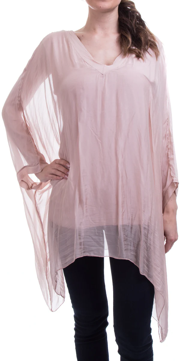 V-Neck Silk Kaftan Top