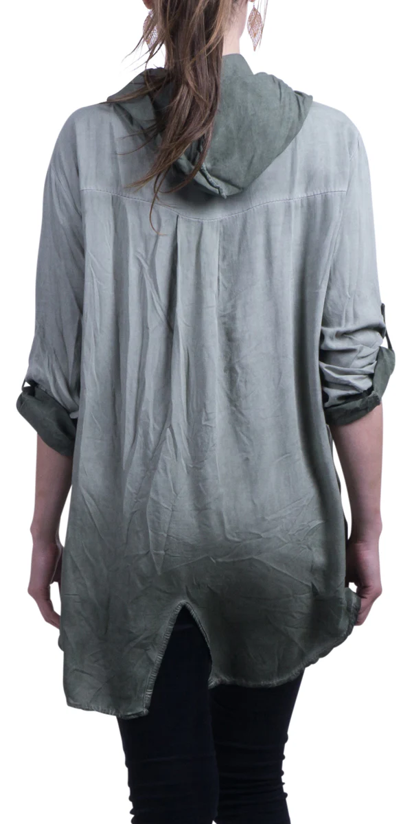 Ultra Suede Hooded Henley