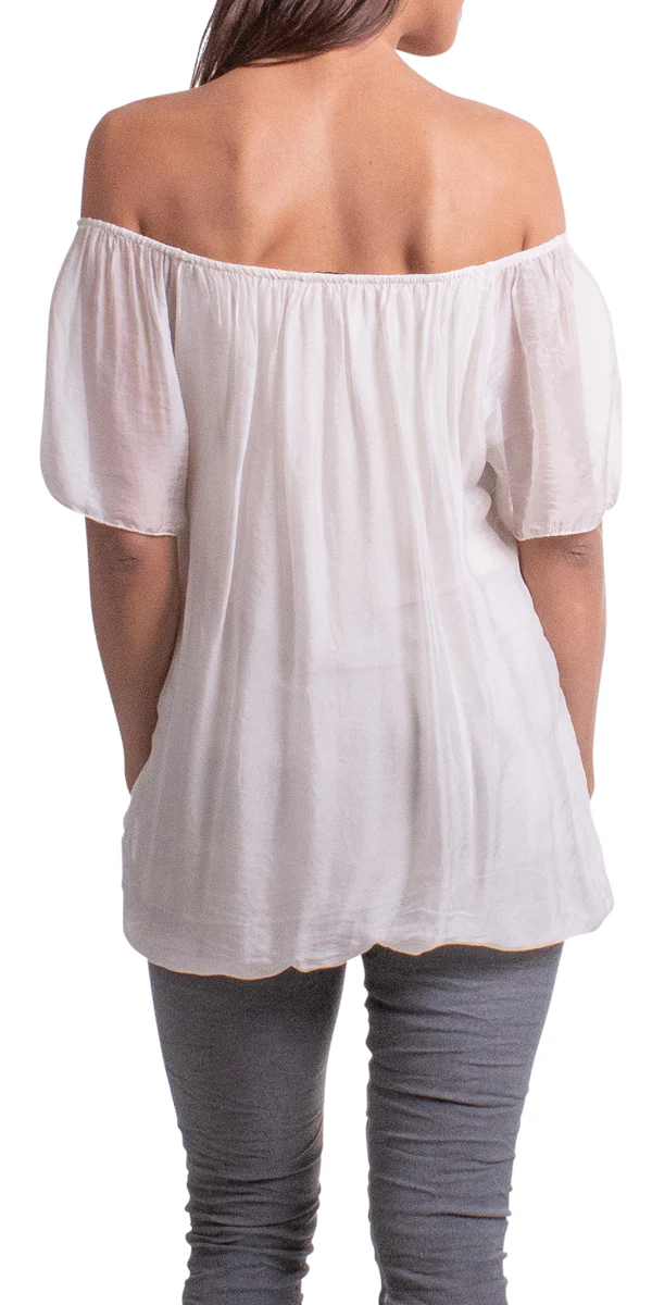 Off Shoulder Peasant Blouse