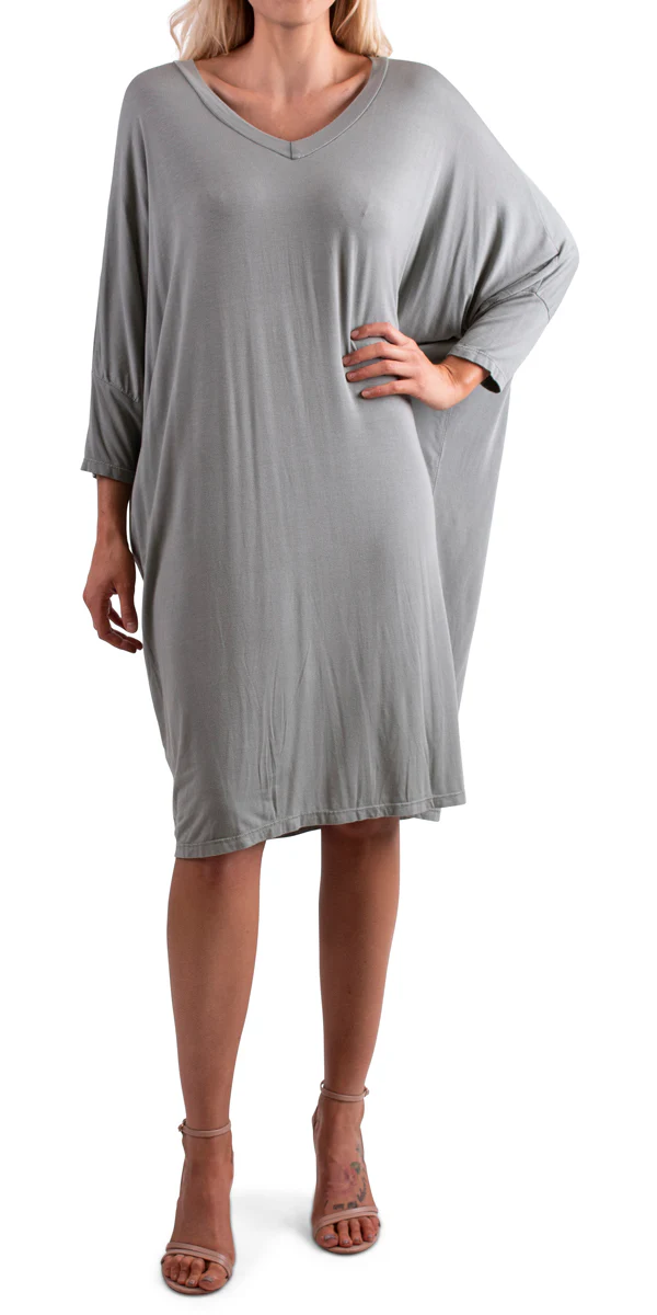 V-Neck Batwing Dress