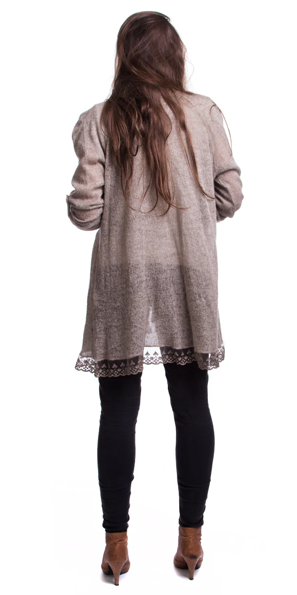 Pom-Pom Collar Cardigan