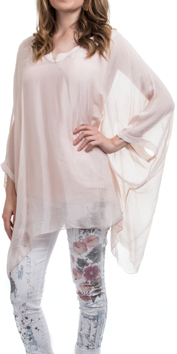 V-Neck Silk Kaftan Top