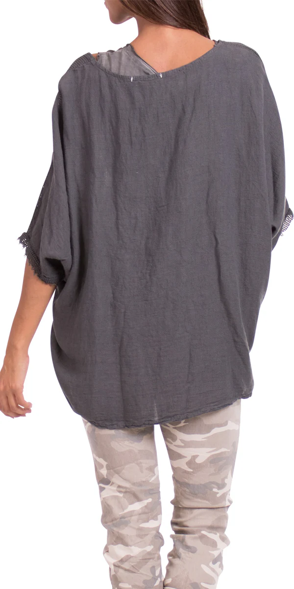 Fish Net Front Linen Kaftan