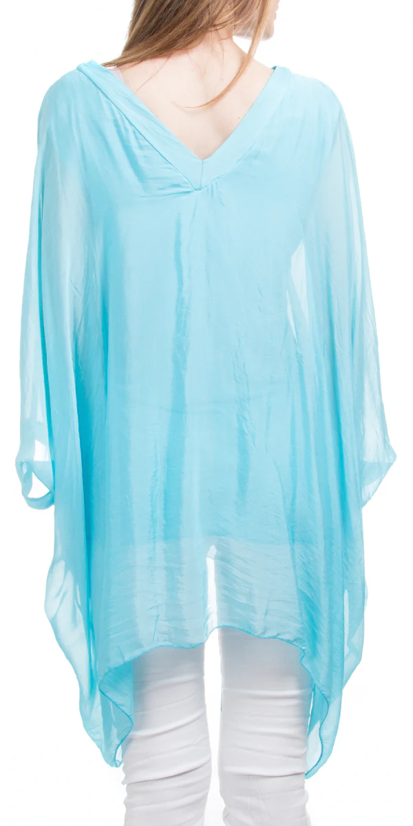 V-Neck Silk Kaftan Top
