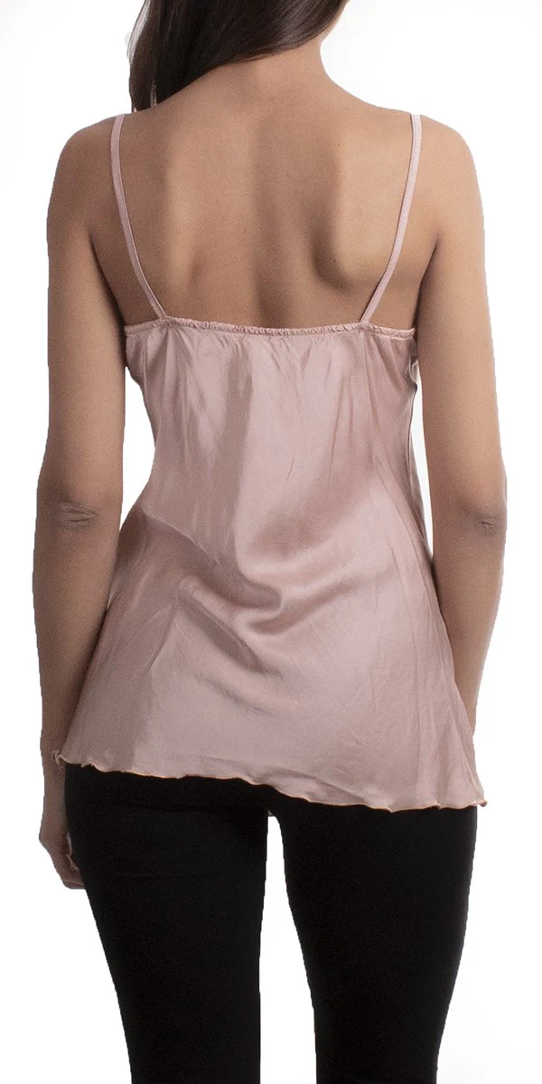Cow Neck Satin Spaghetti Strap Cami