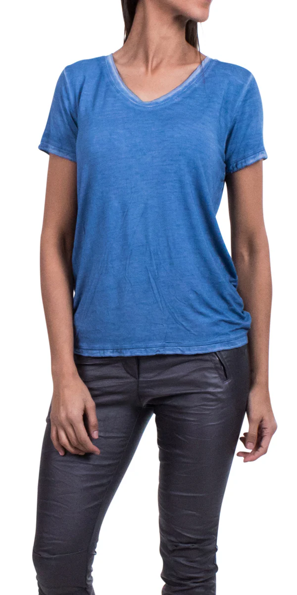 Double V Neck Cotton Top