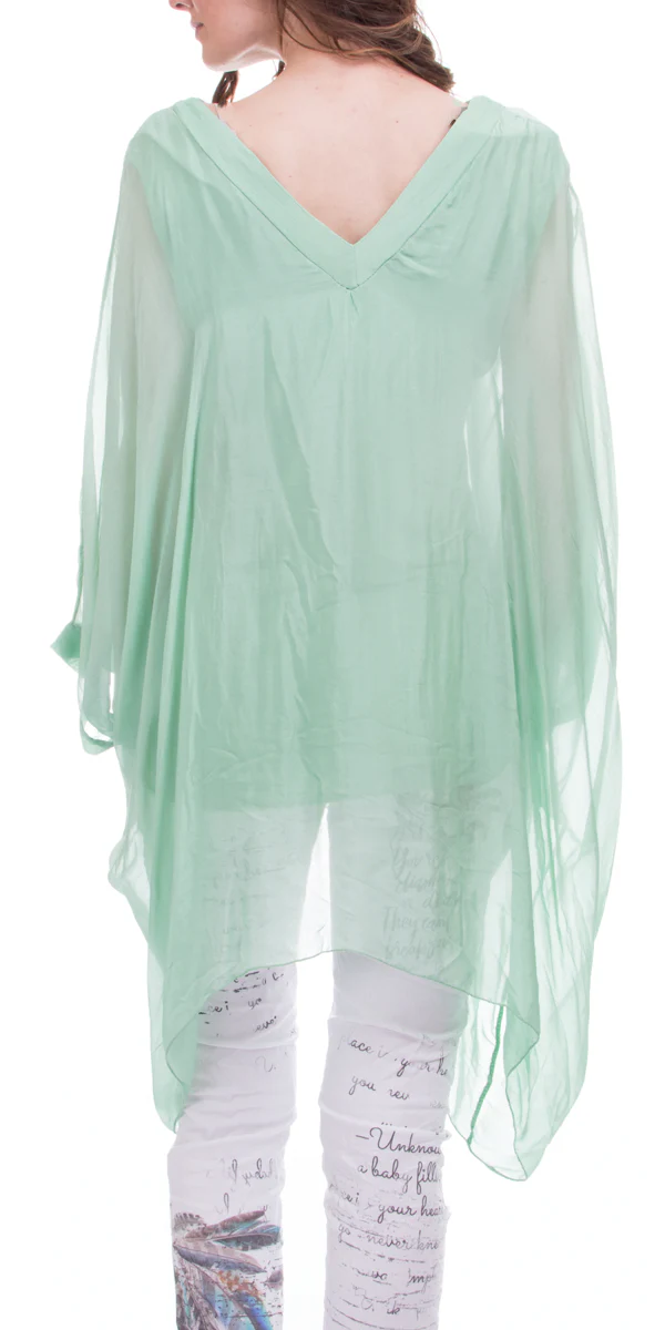 V-Neck Silk Kaftan Top