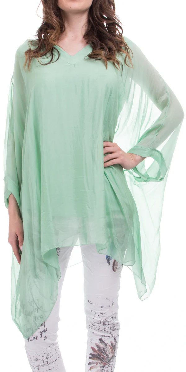V-Neck Silk Kaftan Top