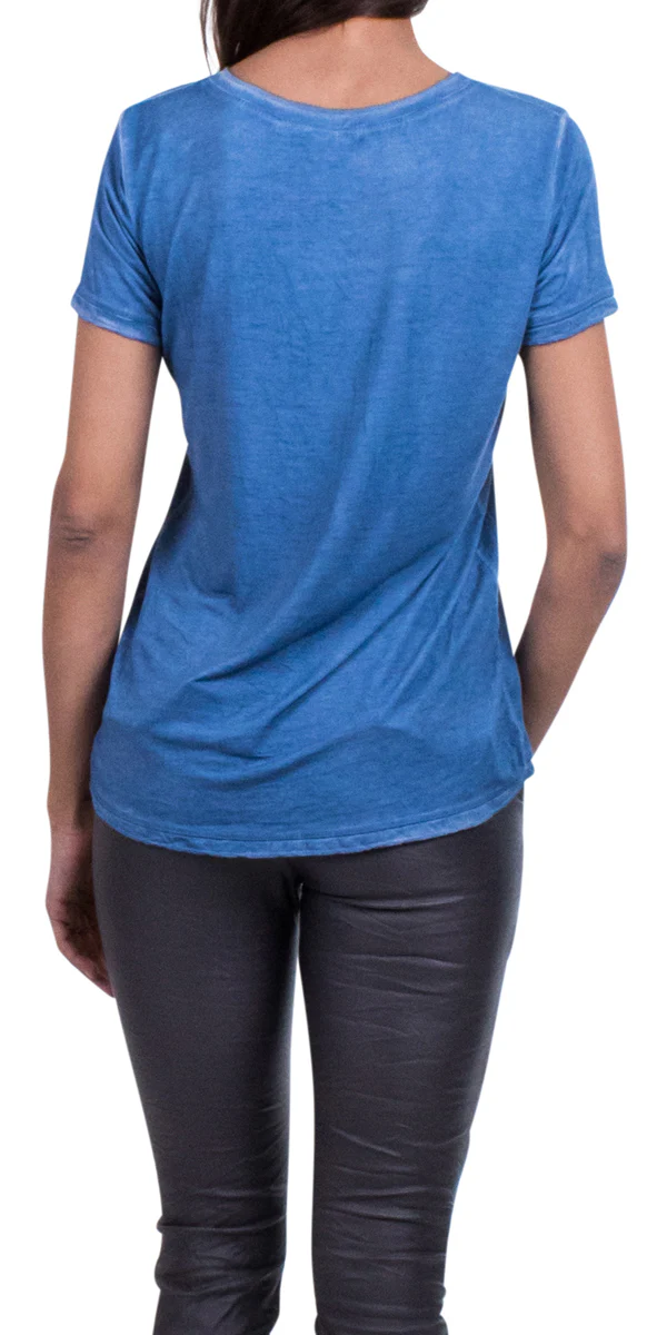 Double V Neck Cotton Top